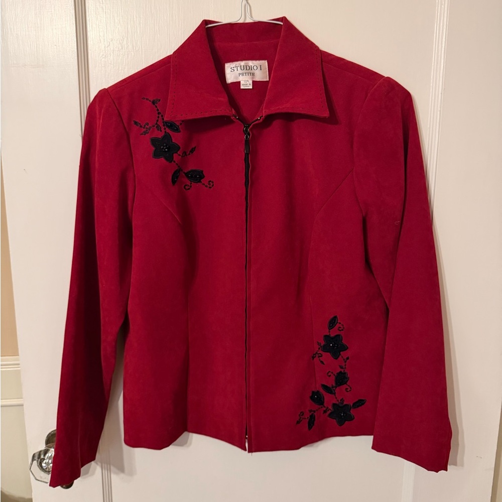 Studio I Petite Women's Vibrant Red Blazer